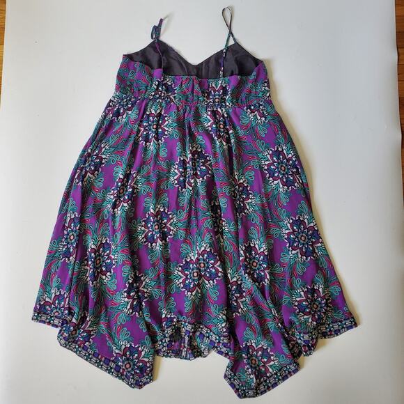 Nicole Miller Printed Empire Waist Hanki Hem Midi Dress Drawstring Empire Waist - Picture 5 of 14